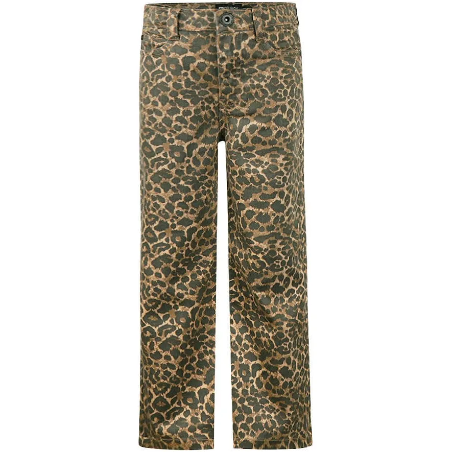 No Way Monday wide leg jeans met panterprint bruin, foto 2