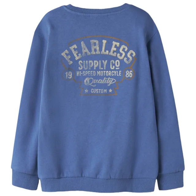 NAME IT KIDS sweater met backprint blauw
