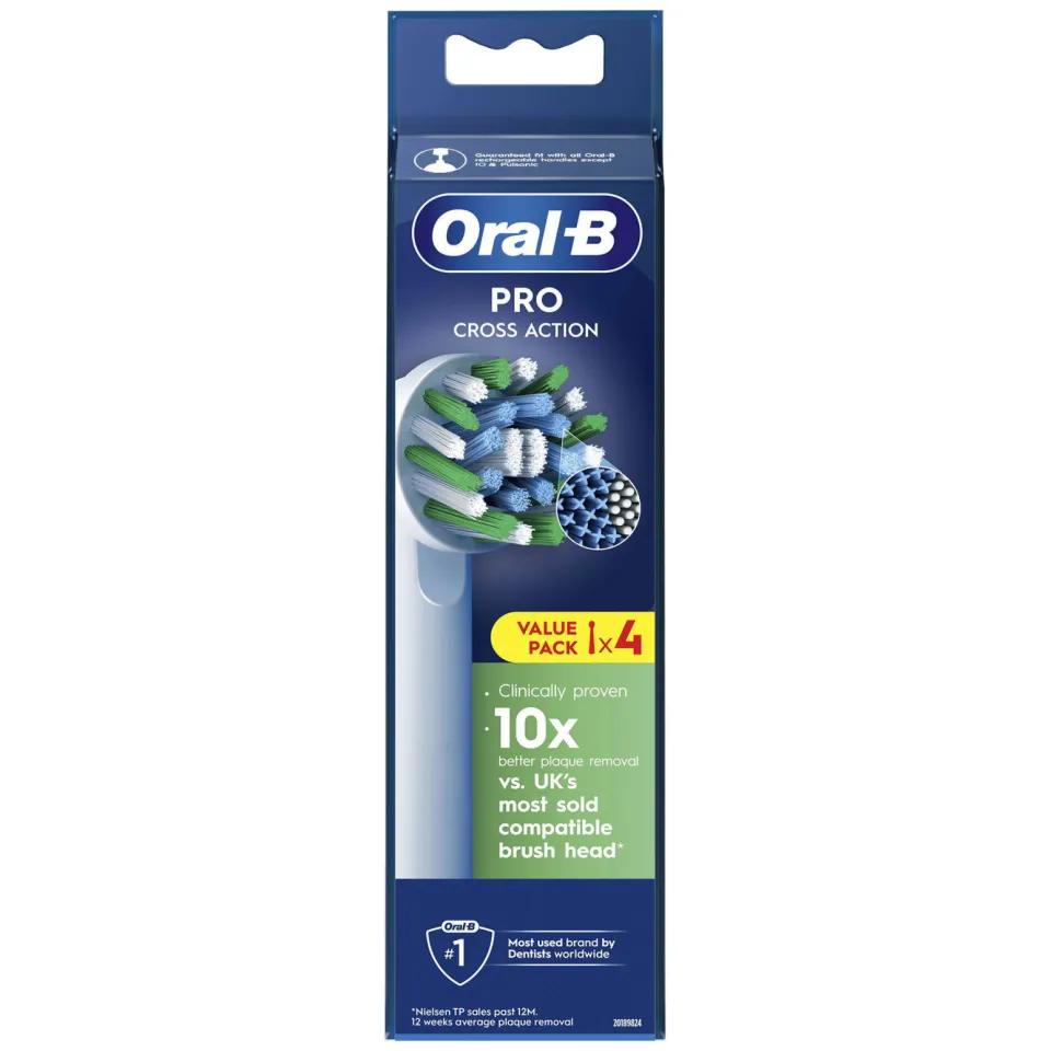 Oral-B Pro Cross Action opzetborstels - wit - 4 stuks, foto 3