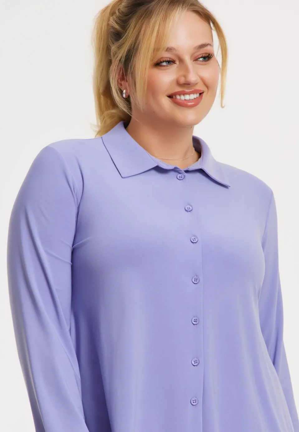 Yoek korte A-lijn blouse lila, foto 4