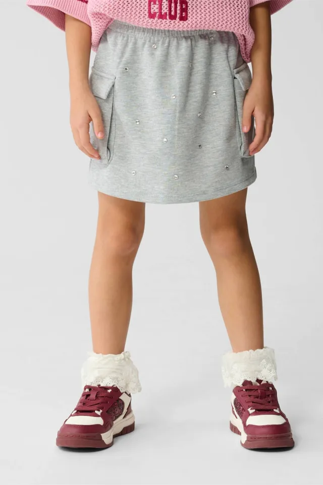 Shoeby korte cargo rok lichtgrijs, foto 5