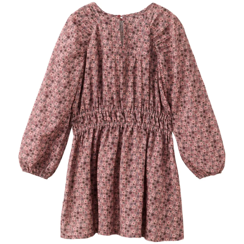 Mango Kids gebloemde midi jurk met smockwerk roze, foto 2