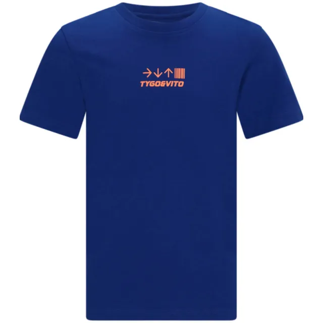 TYGO & vito jersey t-shirt blauw met print, foto 2
