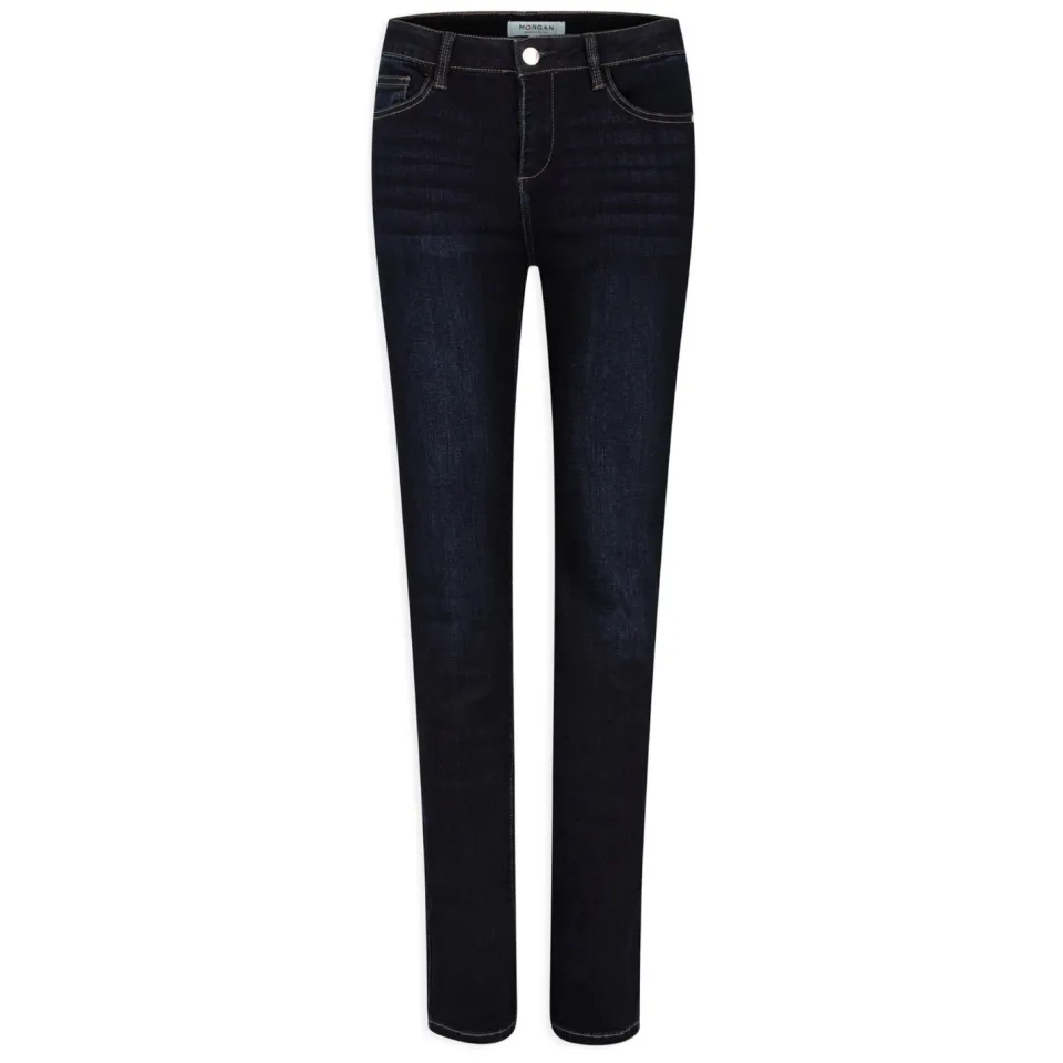 Morgan straight leg jeans dark denim, foto 2