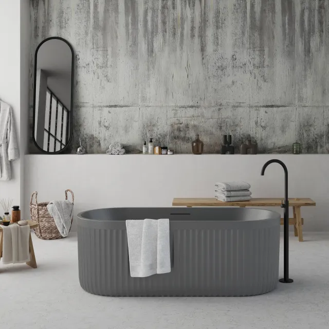 Ideavit Archtec Rock vrijstaand ligbad cementgrijs