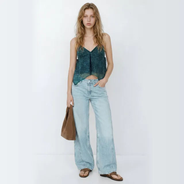 Mango TEEN wide leg jeans - lichtblauw Light blue denim
