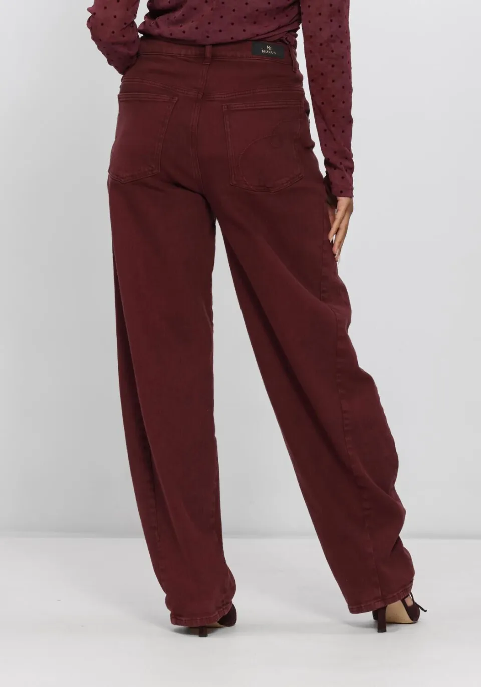NUKUS Petra loose fit jeans - donkerrood, foto 8