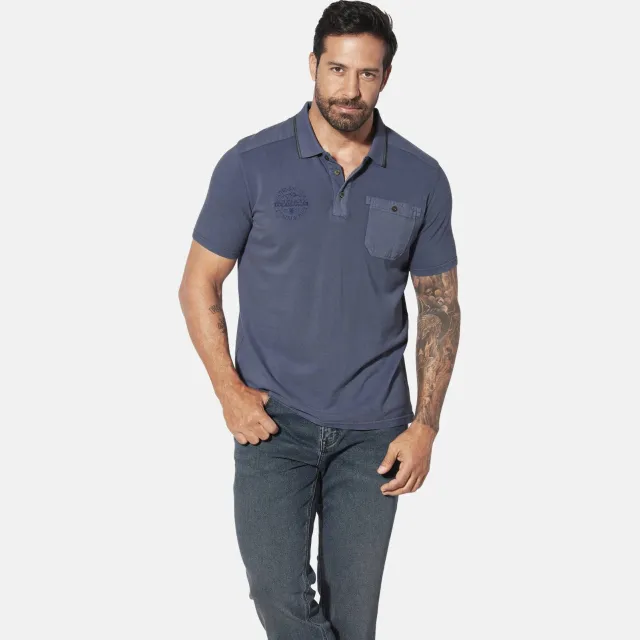 Jan Vanderstorm polo Plus Size GUNHELM blauw