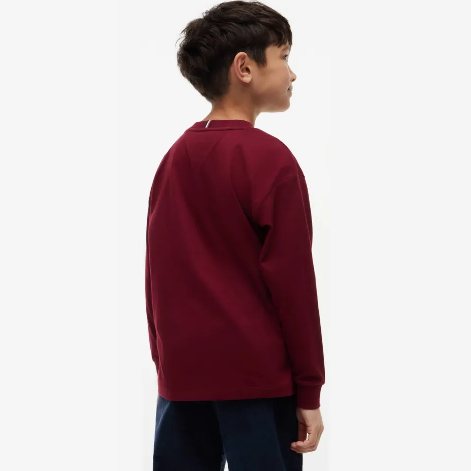 Tommy Hilfiger longsleeve donkerrood, foto 3