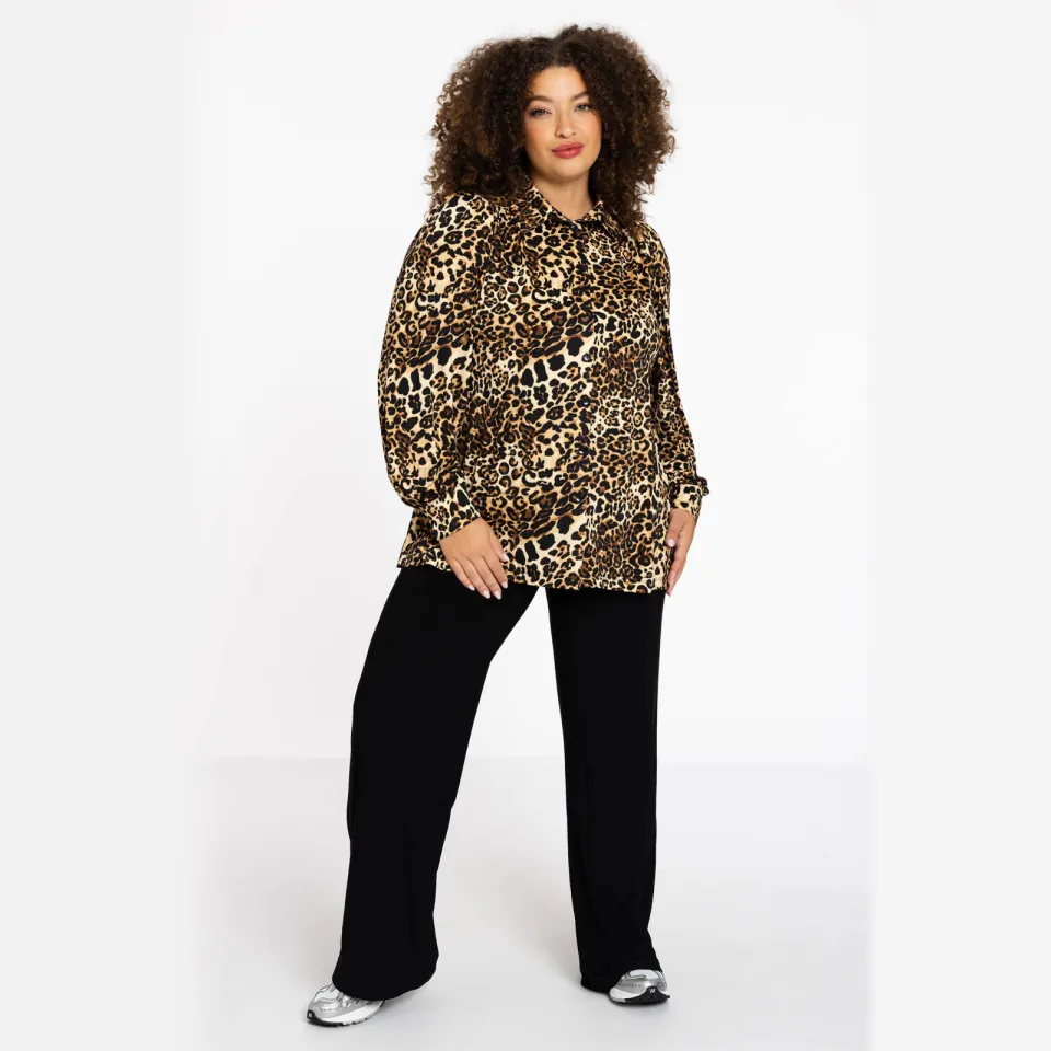 Yoek Serengeti blouse bruin Bruin/beige