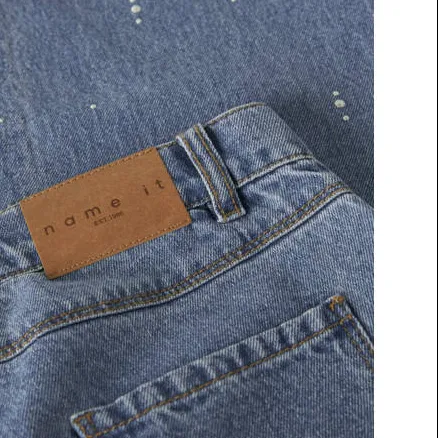 NAME IT KIDS NKFROSE wide leg jeans met print en studs - mediumblauw, foto 5