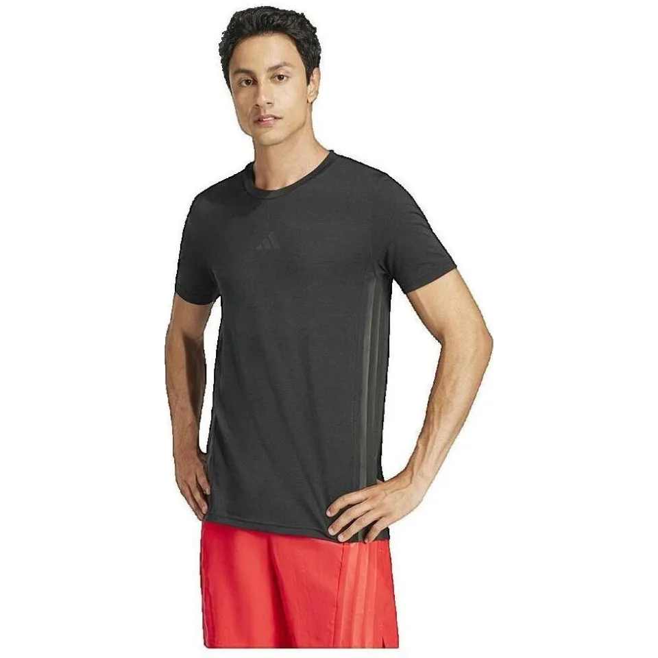 Adidas D4T Workout 3 Stripes T-Shirt - Sportshirt, zwart