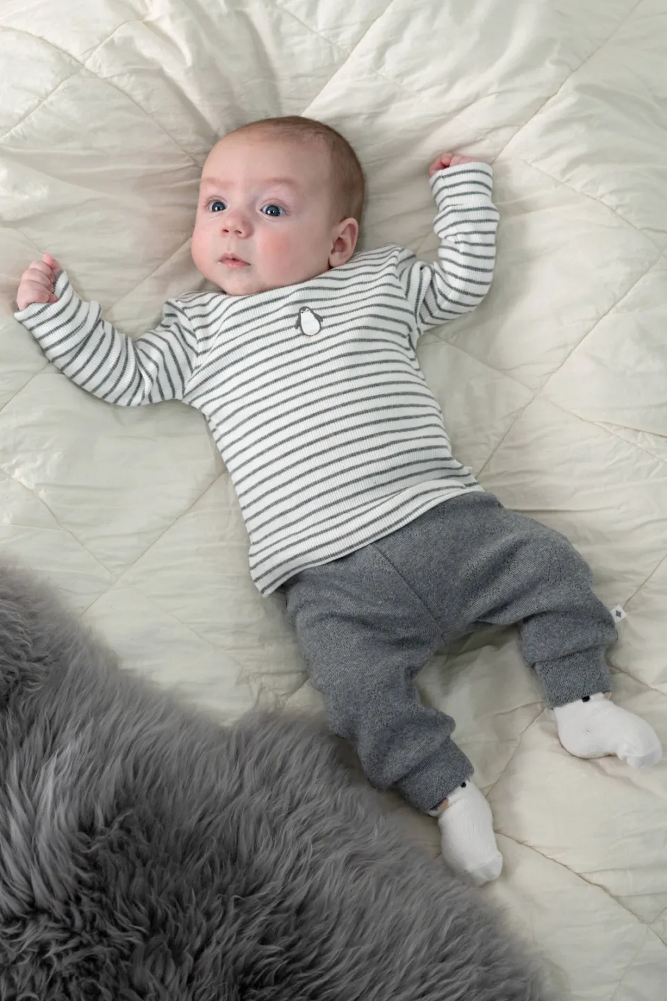 Feetje Penguin Cuddles gestreepte longsleeve antraciet/wit, foto 6