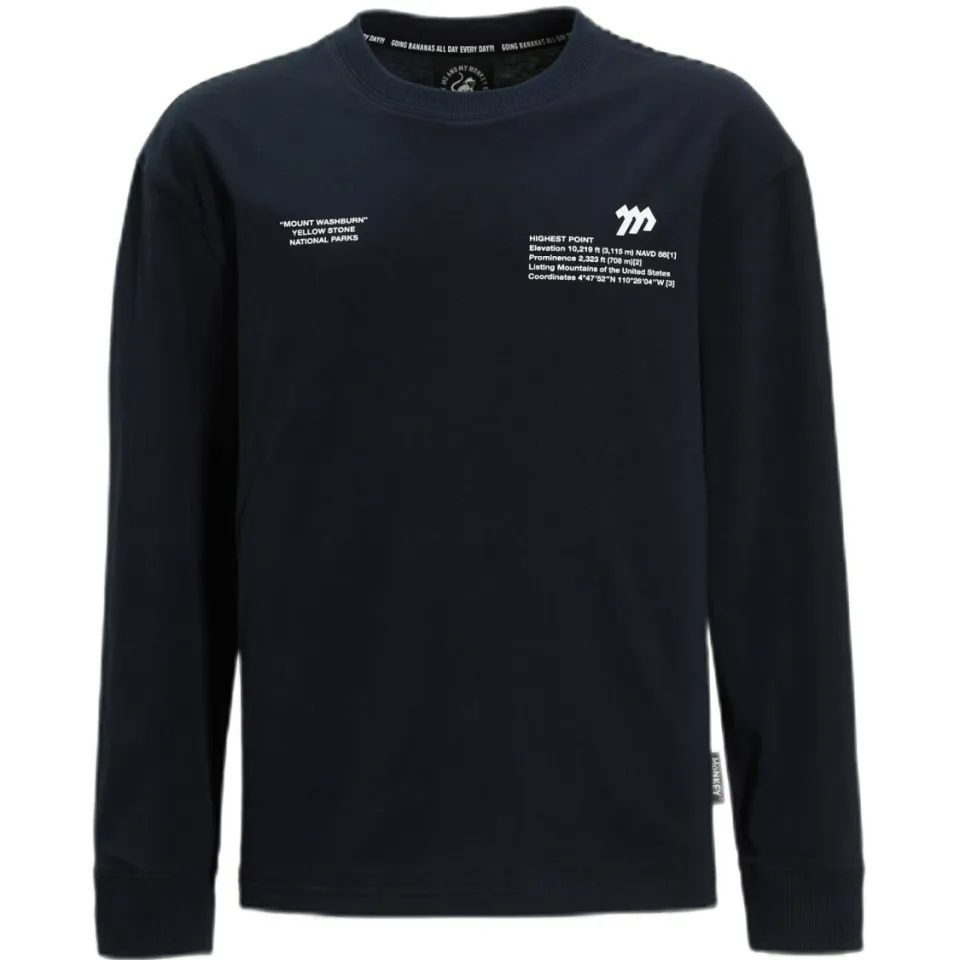 Me & My Monkey longsleeve met printopdruk donkerblauw, foto 2