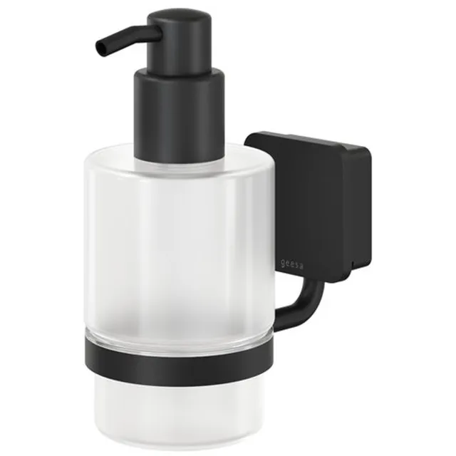 Zeepdispenser Geesa Topaz Minimalistisch Glas 200ML Mat Zwart