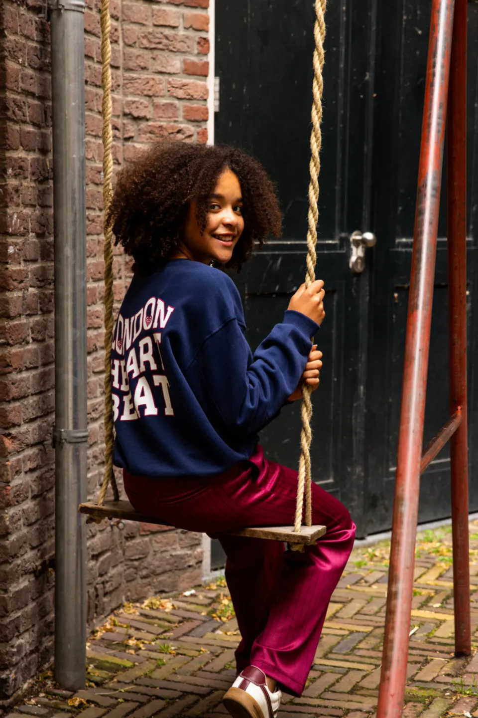 LOOXS 10sixteen rechtvallende sweater met backprint - donkerblauw, foto 4
