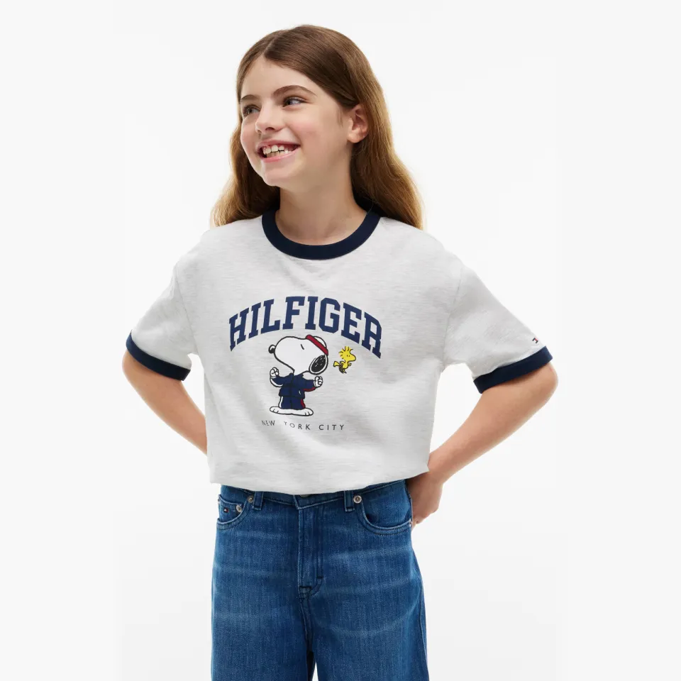 Tommy Hilfiger x Peanuts Snoopy t-shirt grijs melange, foto 4
