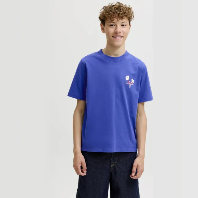 Jack & Jones T-shirt met backprint hardblauw