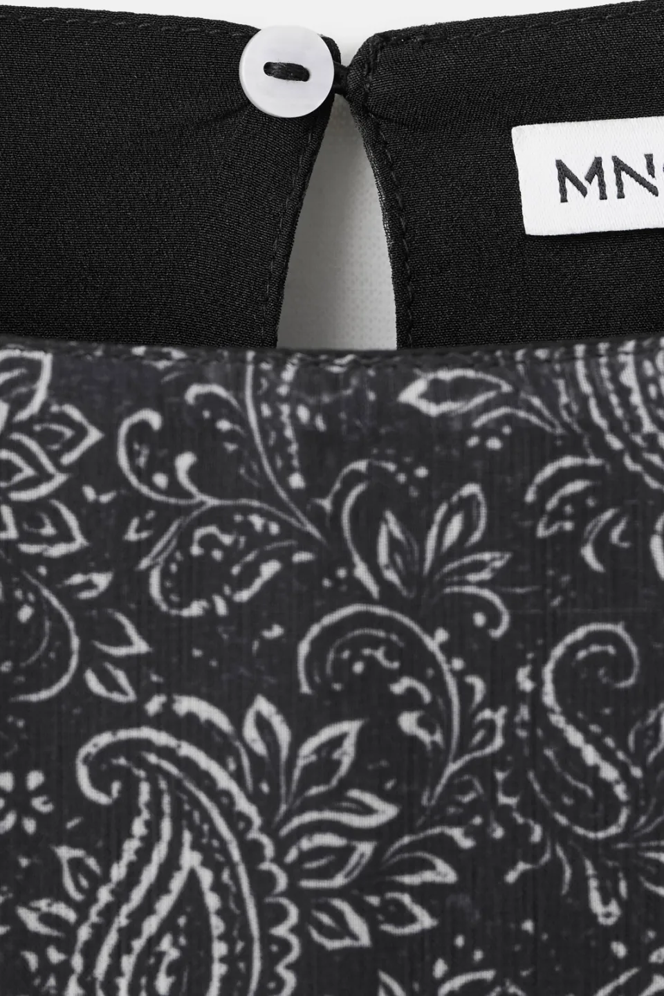 Mango Teen cropped blousetop met paisley zwart, foto 5