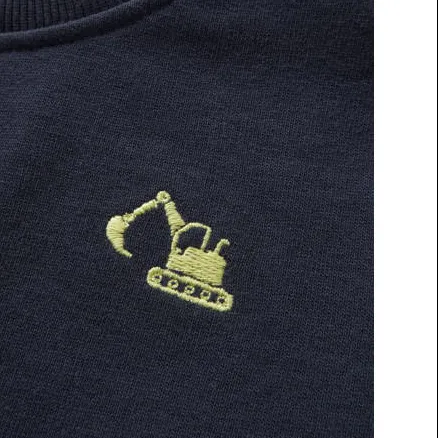 NAME IT MINI rechtvallende sweater met borduursels - donkerblauw, foto 4