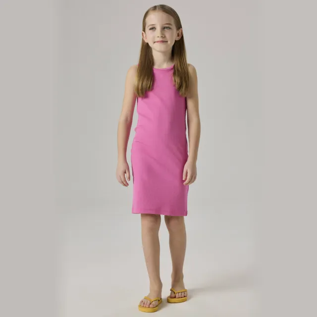 NAME IT KIDS zomerjurk rib gebreid felroze