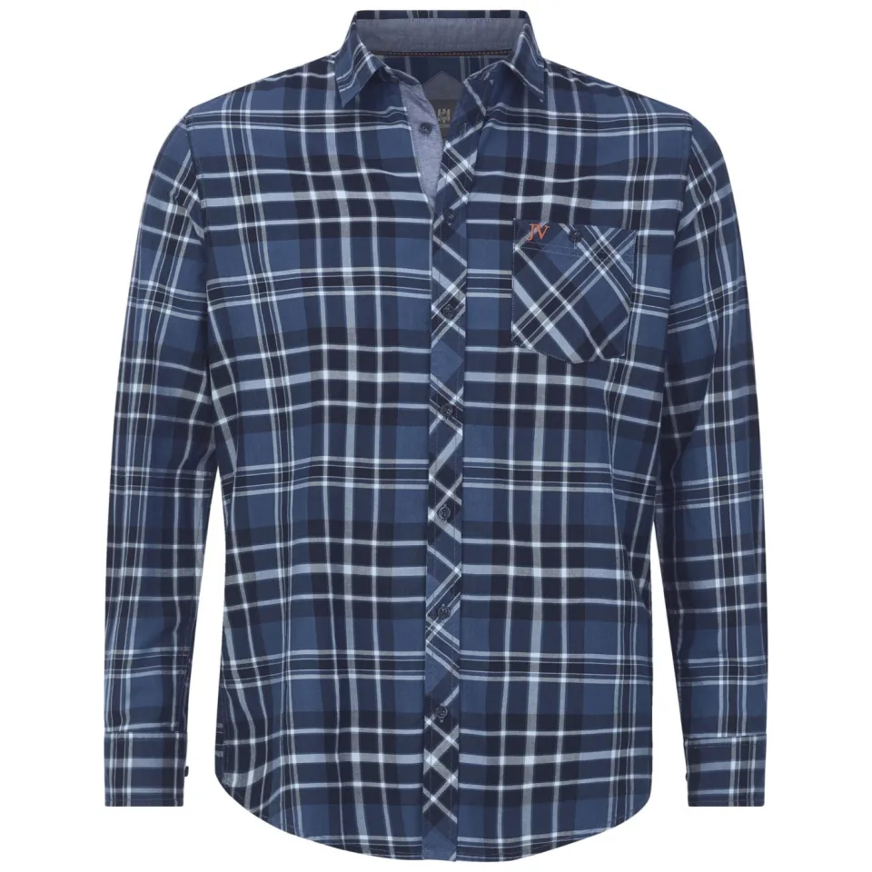 Jan Vanderstorm casual overhemd NORSEN Plus donkerblauw, foto 2