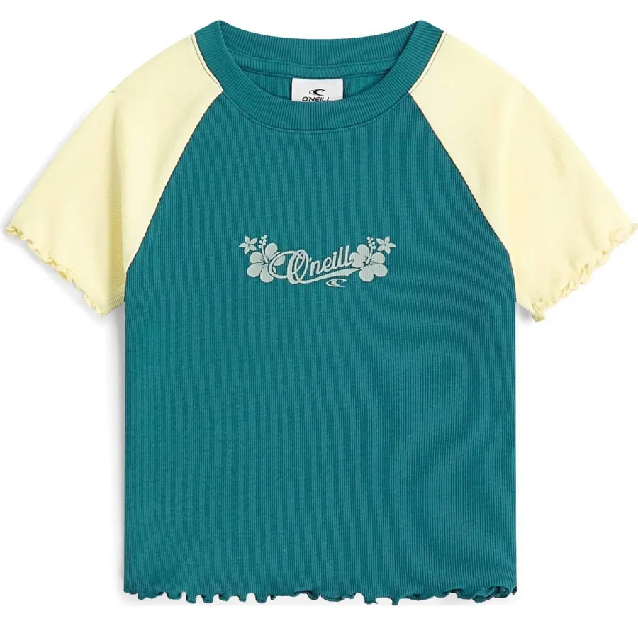 O'Neill colour-block rib t-shirt donkergroen donkergroen/lichtgeel, foto 2