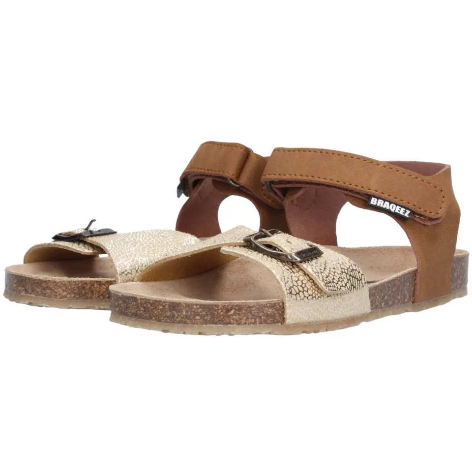 Braqeez sandalen cognac/goud, foto 3