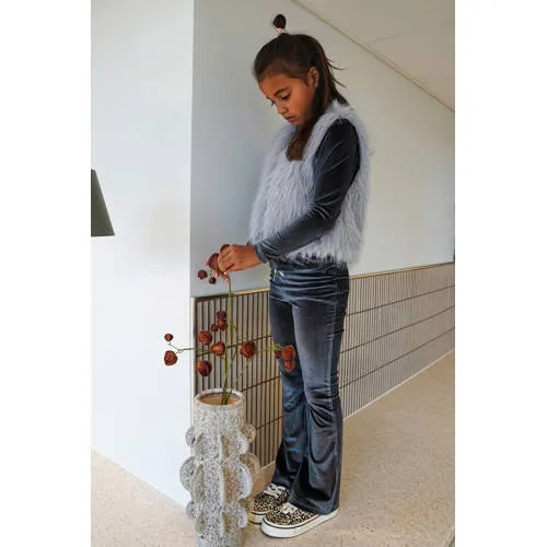 Like Flo fluwelen getailleerde longsleeve grijsblauw, foto 4