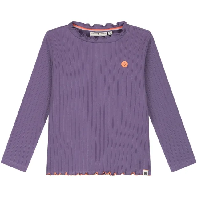 Stains&Stories longsleeve met ruches paars