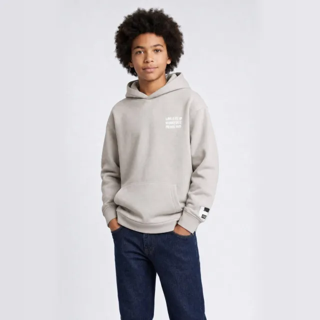 Petrol Industries hoodie met backprint - grijs