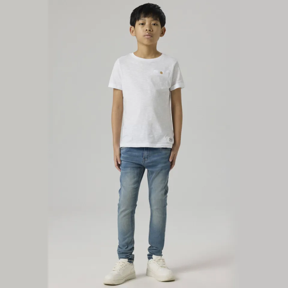 NAME IT KIDS slim fit jeans NKMTHEO light blue denim