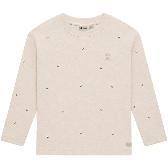 Daily7 rechtvallende longsleeve ecru