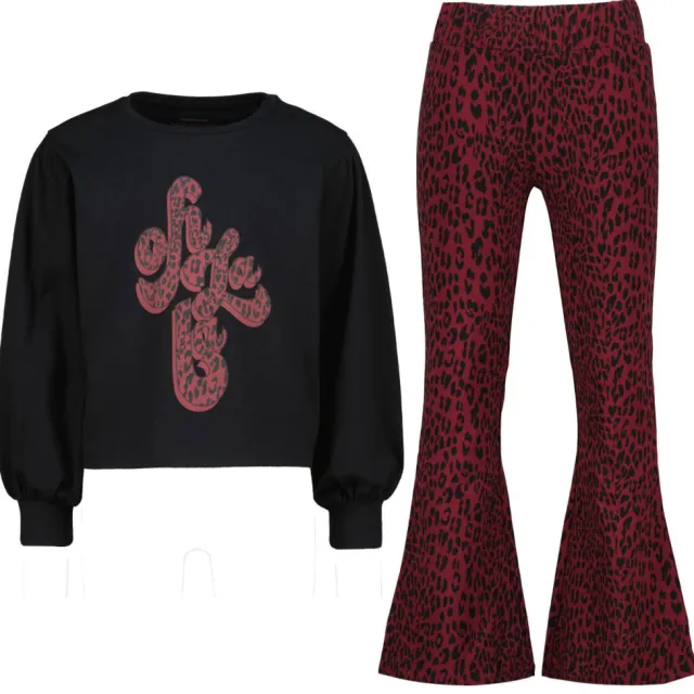 Vingino pyjama zwart donkerrood Zwart/donkerrood