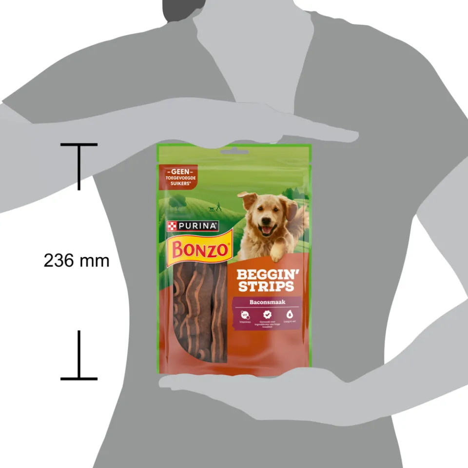 Bonzo Beggin' Strips hondensnacks baconsmaak 120 gr, foto 3