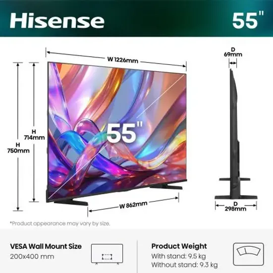 Hisense 55E79S televisie 55 inch zwart, foto 4