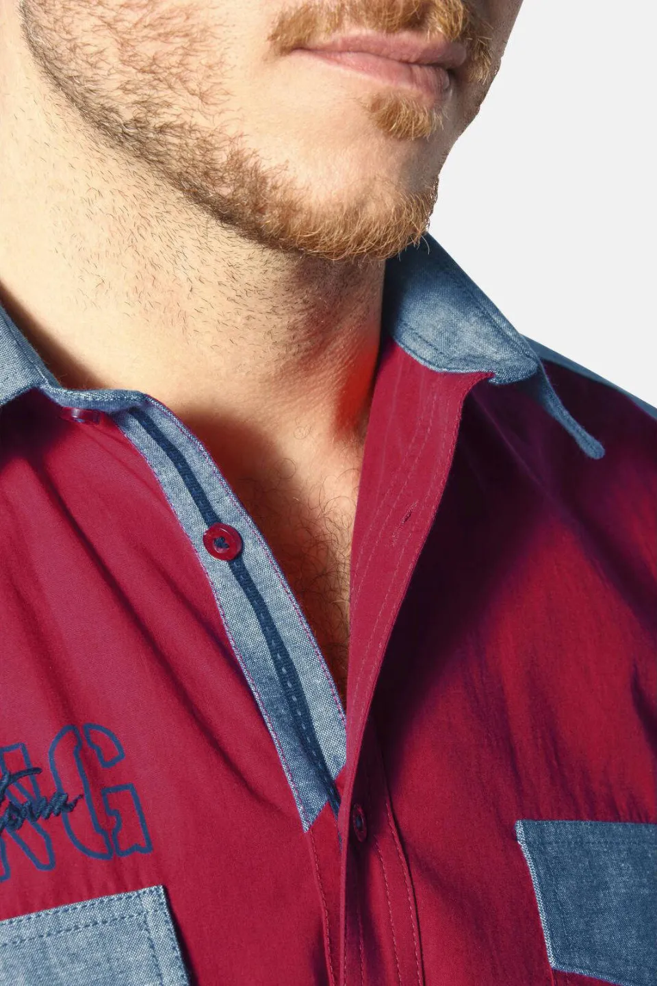 Jan Vanderstorm casual overhemd HERKKO Plus rood, foto 3