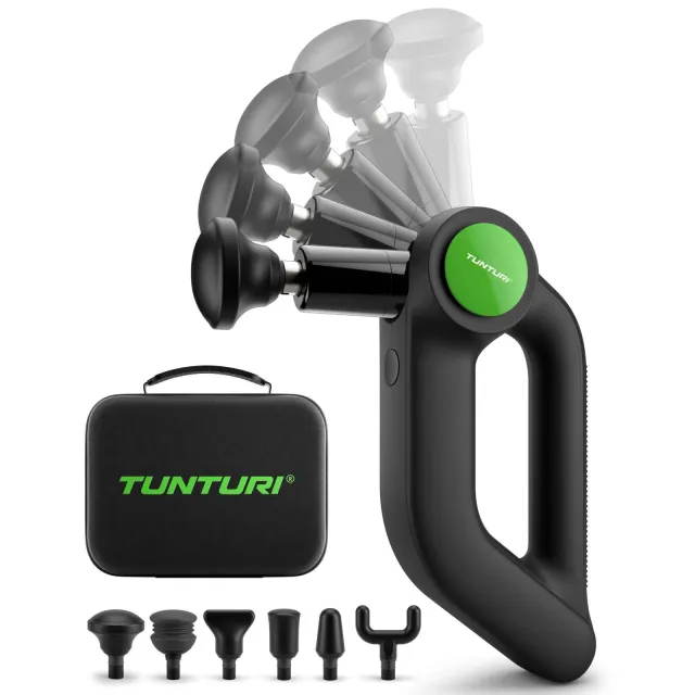 Tunturi Massage Gun - Krachtig En Stil - Massage Pistool Met Verstelbare Kop zwart