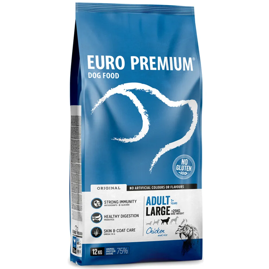 Euro Premium Adult Large hondenvoer kip & rijst 12 kg, foto 2