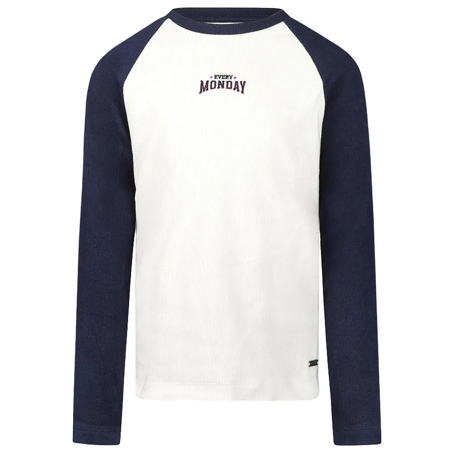 No Way Monday aansluitende longsleeve wit, foto 2