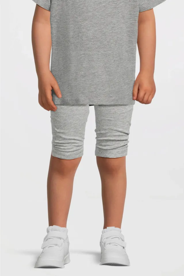 Anytime skinny biker shorts grijs melange, foto 3