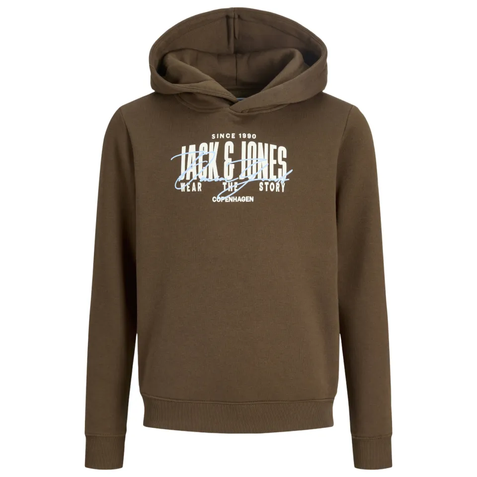 Jack & Jones JUNIOR hoodie met logo - bruin, foto 2