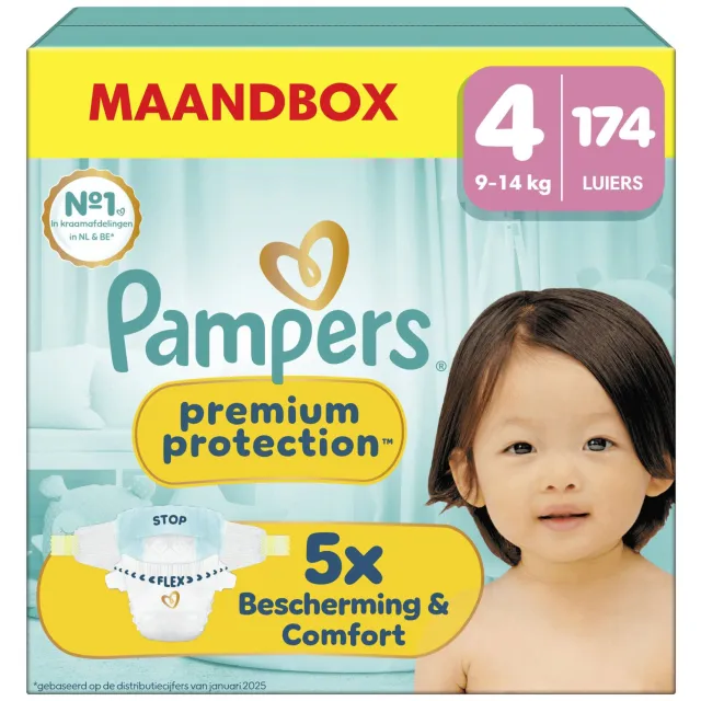 Pampers Premium Protection Maat 4 maandbox - 174 luiers - 9kg-14kg
