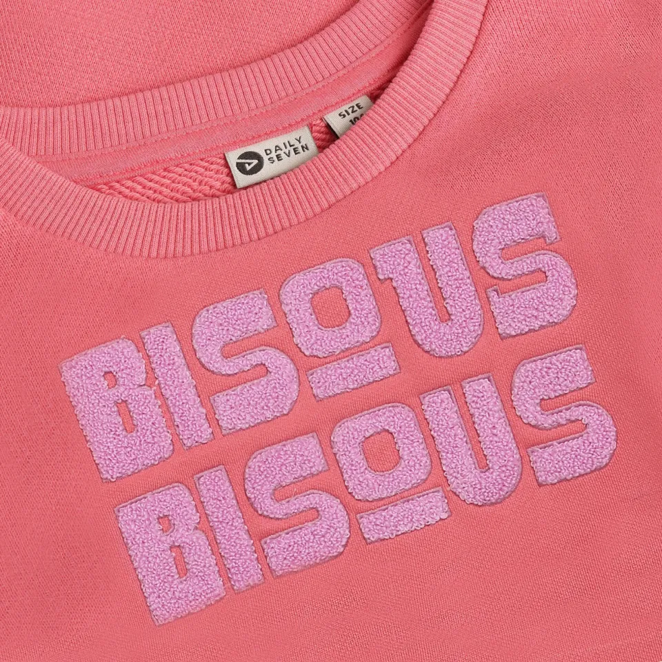 Daily7 rechtvallende sweater met tekst - roze, foto 6