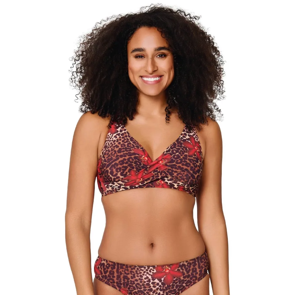 Lingadore niet-voorgevormde beugel bikinitop bruin/rood Veelkleurig