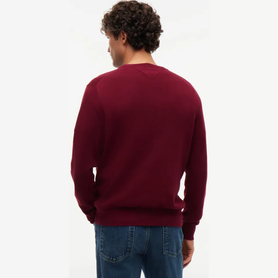 Tommy Hilfiger gebreide trui met kasjmier - burgundy, foto 4