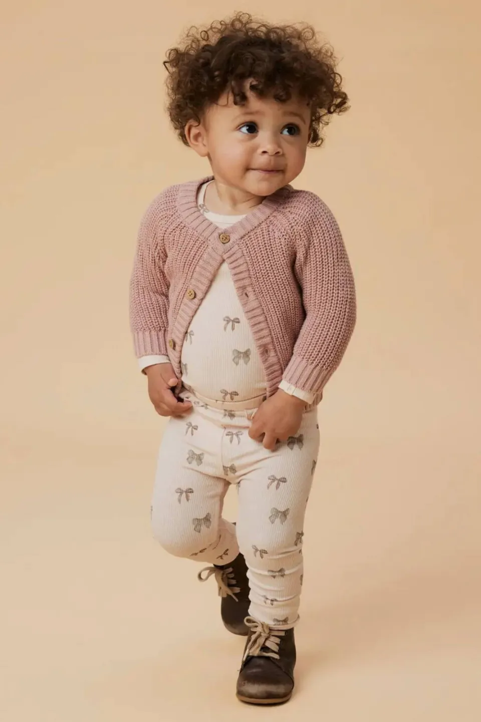 Lil' Atelier BABY romper met all over print zalmroze, foto 4