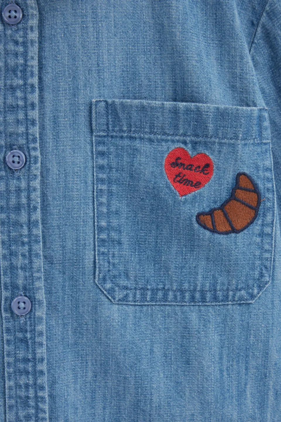 WE Fashion Blue Ridge denim blouse met borduursels middelblauw, foto 7