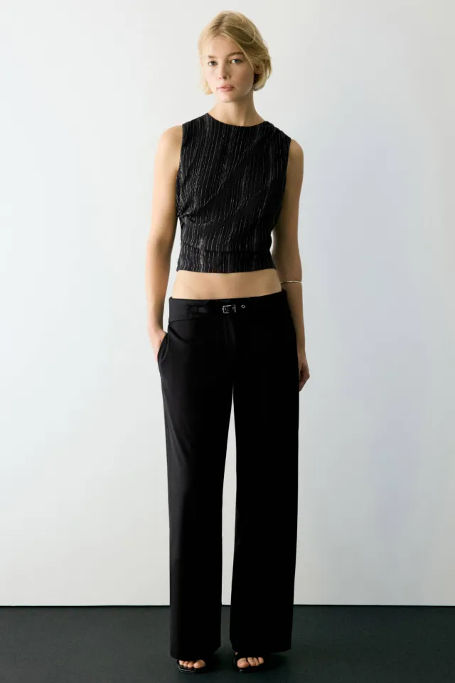 Mango TEEN broek zwart