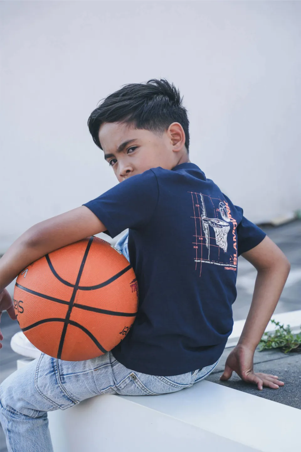 TYGO & vito T-shirt met backprint donkerblauw